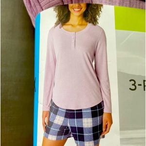 Women’s 3 piece PJ set Eddie Bauer 3X Blue and Pink